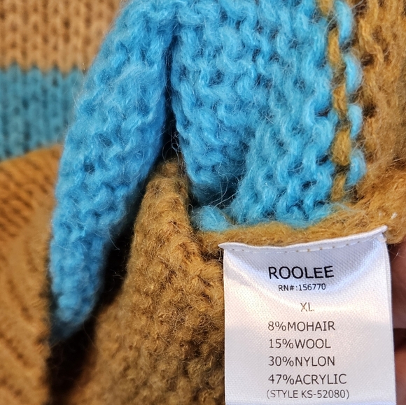 Roolee Color block Mohair/Wool blend Sweater XL - Picture 4 of 4